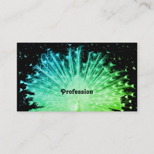 Carte De Visite Joli Peacock Turquoise Ombre avec étoiles Parties (Devant)