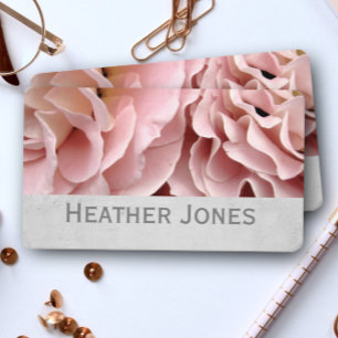 Carte De Visite joli pétales roses rose et gris photo de fleur