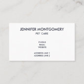 Carte De Visite Joli petit chat blanc endormi (Dos)