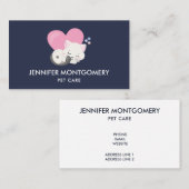 Carte De Visite Joli petit chat blanc endormi (Devant / Derrière)