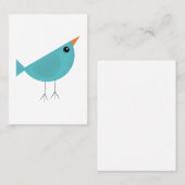 Carte De Visite Joli petit oiseau bleu (Devant / Derrière)