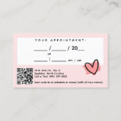 Carte De Visite Joli photographe Caméra Noir & Rose Rendez-vous (Dos)