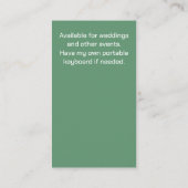 Carte De Visite Joli pianiste aquarelle Art (Dos)