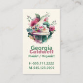 Carte De Visite Joli pianiste aquarelle Art (Devant)