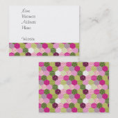 Carte De Visite Joli Pretty Rose Vert Mulberry Patchwork Quilt Des (Devant / Derrière)