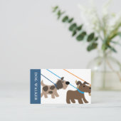 Carte De Visite Joli professionnel chien Walker animal de compagni (Debout devant)