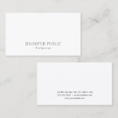 Carte De Visite Joli Professionnel Design élégant Chic Plain Moder (Devant / Derrière)