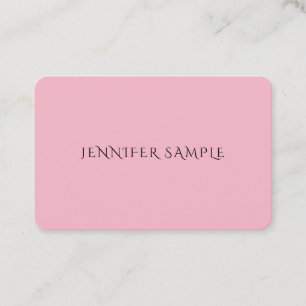 Carte De Visite Joli rose Elégant Simple Moderne Plaine Luxe Top