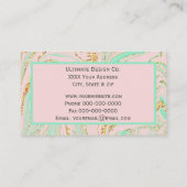 Carte De Visite Joli Rose en quartz rose marbre et or (Dos)