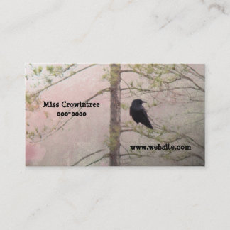Carte De Visite Joli rose et Corbeau