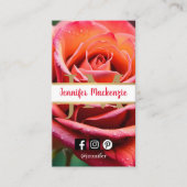 Carte De Visite Joli rose et rose Rose AI généré (Devant)