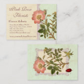 Carte De Visite Joli Rose Garden fleuriste (Devant / Derrière)