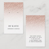 Carte De Visite Joli Rose Gold Faux Parties scintillant Écouteur C (Devant / Derrière)