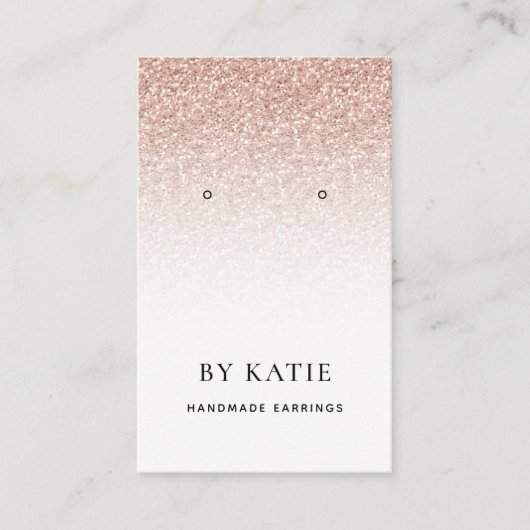 Carte De Visite Joli Rose Gold Faux Parties scintillant Écouteur C (Devant)