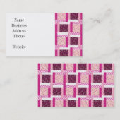 Carte De Visite Joli rose violet Patchwork Quilt Design Cadeaux (Devant / Derrière)