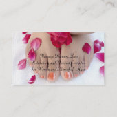 Carte De Visite Joli salon fuchsia de pédicurie de rose de rose (Dos)