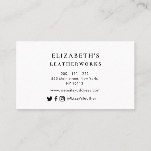 Carte De Visite joli scénario en cuir (Dos)