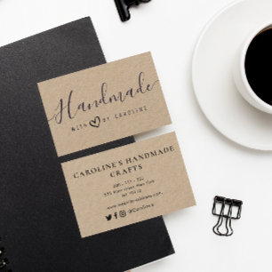 Carte De Visite joli script Entreprise artisanale artisanale