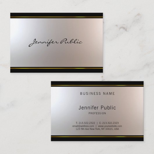 Carte De Visite Joli Script manuscrit Design moderne Attirant (Devant / Derrière)