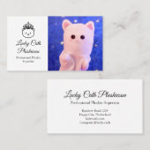 Carte De Visite Joli Script professionnel Royal Plushie (Devant / Derrière)