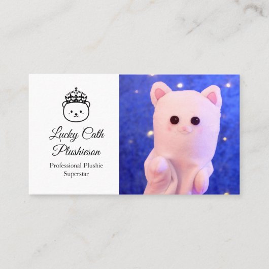 Carte De Visite Joli Script professionnel Royal Plushie (Devant)