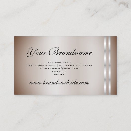 Carte De Visite Joli Silver Shimmer Professionnel Élégant Simple (Dos)