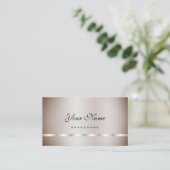 Carte De Visite Joli Silver Shimmer Professionnel Élégant Simple (Debout devant)