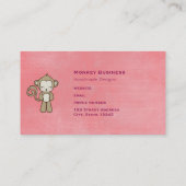 Carte De Visite Joli Singe Cartoon Brown Assis | Kawaii (Dos)