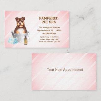 Carte De Visite Joli Taureau Terrier Groomer Animaux Spa Rendez-vo