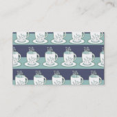 Carte De Visite Joli Teacup Bleu Imprimer (Dos)