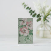 Carte De Visite Joli Vintage rose Fleur Vertical (Debout devant)