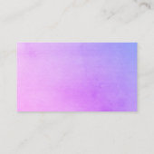 Carte De Visite jolie aquarelle bleu et violet design de fleurs (Dos)