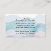 Carte De Visite jolie aquarelle bleue abstraite (Dos)