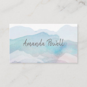 Carte De Visite jolie aquarelle bleue abstraite