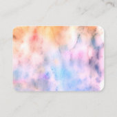 Carte De Visite jolie aquarelle violet bleu abstrait personnalisé (Dos)