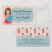 Carte De Visite Jolie ballerine fille crochet boule de fils (Devant / Derrière)