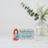 Carte De Visite Jolie ballerine fille crochet boule de fils (Debout devant)