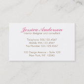 Carte De Visite Jolie cage à oiseaux (Dos)