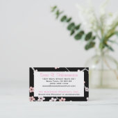 Carte De Visite Jolie cerise Blossums - noir et pâle - rose (Debout devant)
