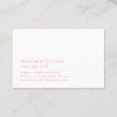 Carte De Visite Jolie couleur rose rose rose de l'eau (Dos)