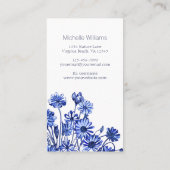 Carte De Visite Jolie croquis bleu et blanc (Dos)