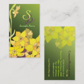 Carte De Visite Jolie Daffodils Monogramme (Devant / Derrière)
