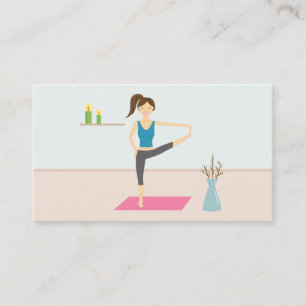 Carte De Visite Jolie Femme Pratiquant Le Yoga Dans Une Salle Élég