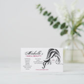 Carte De Visite Jolie fille avec cheveux ondulés et Icône maquilla (Debout devant)