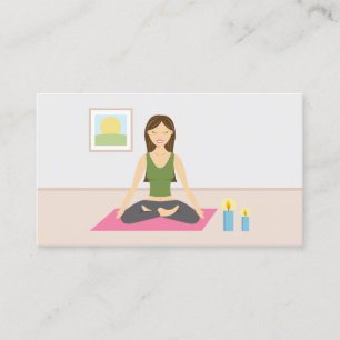 Carte De Visite Jolie fille faisant du yoga dans une salle de yoga