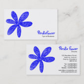 Carte De Visite Jolie Fleur - Bleu (Devant / Derrière)