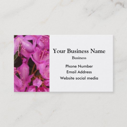 Carte De Visite Jolie fleur florale rose (Devant)