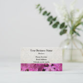 Carte De Visite Jolie fleur florale rose (Debout devant)