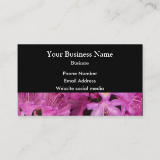 Carte De Visite Jolie fleur florale rose sur noir