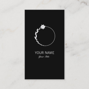 CARTE DE VISITE JOLIE FLEUR MONOGRAMME LETTRE O NOIR